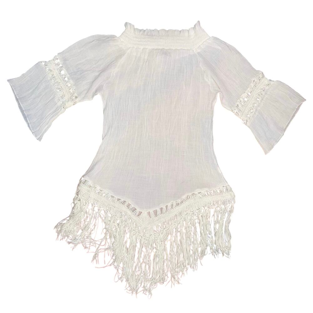 India Boutique Boho Fringe Poncho Top